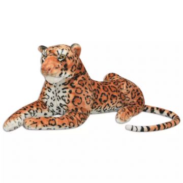 Leopard de jucărie din pluș maro XXL