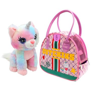 Pisicuta unicorn din plus in gentuta Cutekins Rainbow