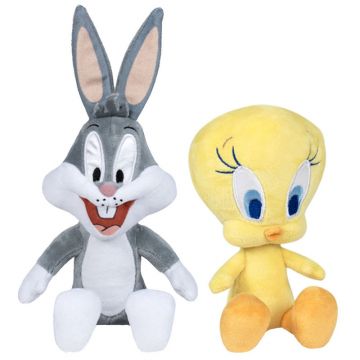 Set 2 jucarii din plus Bugs Bunny 18 cm si Tweety 16 cm (sitting)