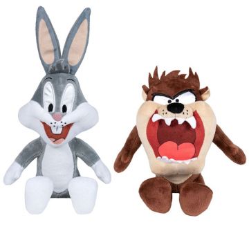 Set 2 jucarii din plus Play By Play, Bugs Bunny, 18 cm si Diavolul Tasmanian, 16 cm