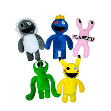 Set 5 Jucarii din Plus Roblox, Rainbow Friends, 32cm, Multicolor