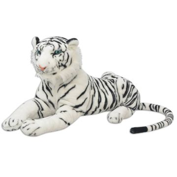 Tigru de jucărie din pluș XXL alb