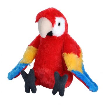 Papagal Macaw Stacojiu - Jucarie Plus 20 cm