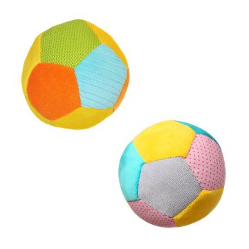 Minge moale din plus, BabyOno, Contine clopotel pentru sunete, Interactiva, Multicolor