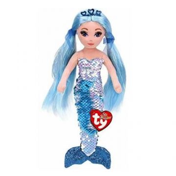 Jucarie de Plus Ty Sirena cu Paiete Aqua Indigo 27 cm