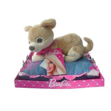 Jucarie din plus - Animal de companie Barbie pe perna, Caine