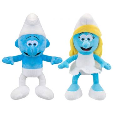Set 2 jucarii de plus Play by Play, Smurf si Smurfette, The Smurfs, 20 cm