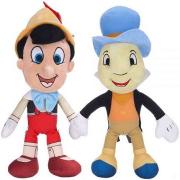 Set 2 jucarii din plus Pinocchio si Jiminy Cricket, 35 cm
