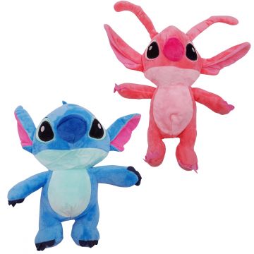 Set doua jucarii de plus IdeallStore®, Stitch si Angel, 24 cm, multicolor
