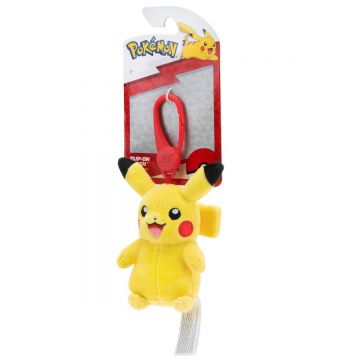 Jucarie de plus cu agatatoare, Pokemon, Pikachu, 7 cm