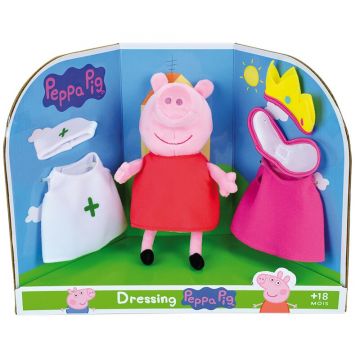 Jucarie Plus Jemini Peppa Pig 20cm cu Costumase de Schimb