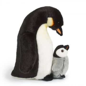 Mama si puiul - Pinguin 27 cm - Jucarie de plus Living Nature