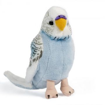 Papagal Perus Albastru cu Sunet 14 cm - Jucarie de plus Living Nature