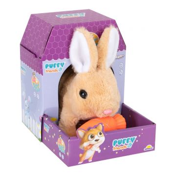 Jucarie de plus interactiva, Puffy Friends, Iepuras, Bej Jucarie de plus interactiva, Puffy Friends, Iepuras, Bej
