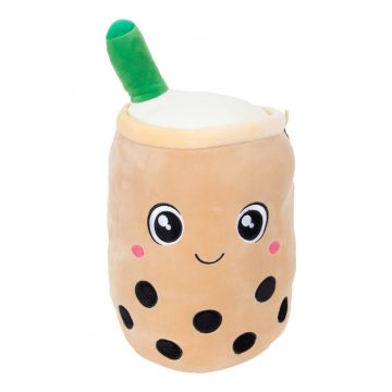 Jucarie de plus, Puffy Friends, Cana cu pai, Bej, 35 cm