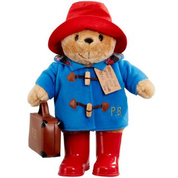Jucarie de plus, Rainbow Designs, Ursuletul Paddington cu valiza si cizme, 30 cm