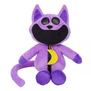 Jucarie de plus Smiling Critters, Cat Nap, Shop Like A Pro®, 27 cm, Mov