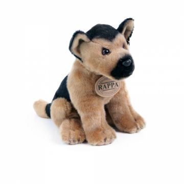 Jucarie din plus - Catel maro cu negru, 20 cm