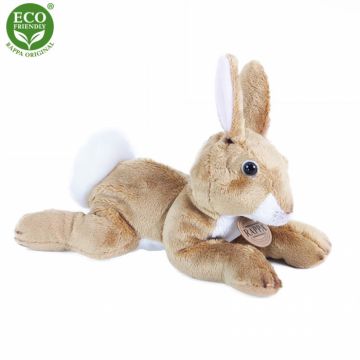 Jucarie din plus - Iepuras alb cu crem, 18 cm
