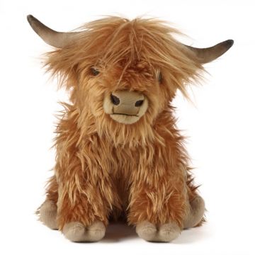 Vaca Scotiana mare cu sunet 32 cm  - Jucarie de plus Living Nature